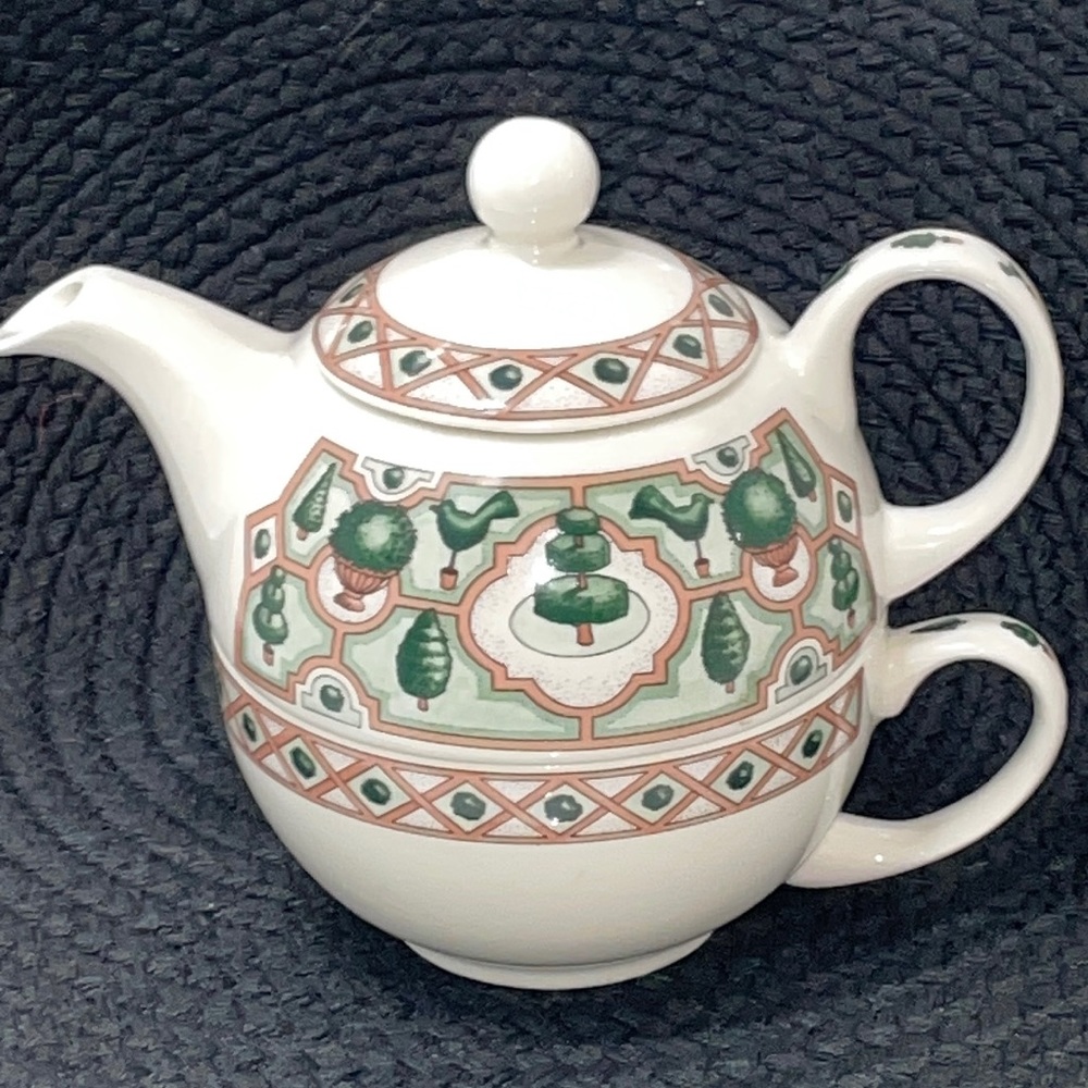 ARTHUR WOOD GARDEN TEAS STACKABLE TEAPOT & CUP